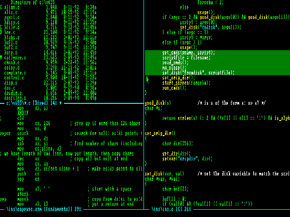 132 columns and 43 lines on a typical SVGA board.