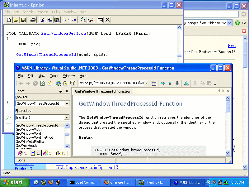 Context Help under Windows.