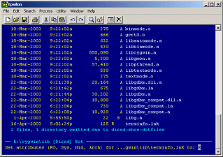 Attributes and Hidden Files in Dired.